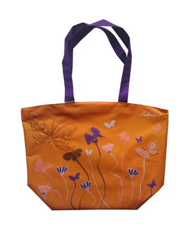 Orange Polyester Tote Bag